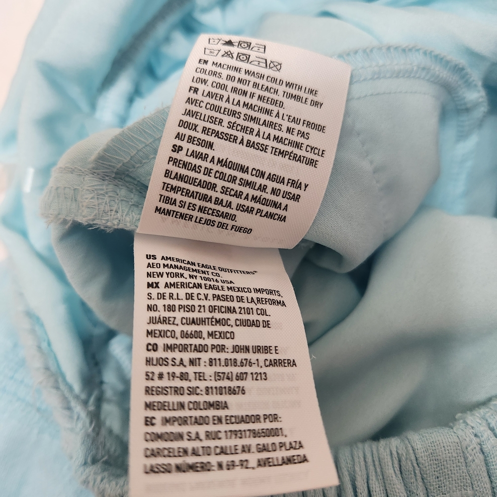 American Eagle Babydoll Romper Shorts Dress Womens Small Sky Blue Halter Beach - Picture 13 of 16